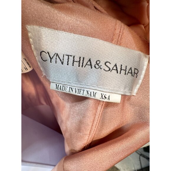 Cynthia & Sahar Women's Bridesmaid Maxi Dress Side Slit Size XS Pink Sleeveless - Picture 4 of 16